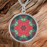 Mosaik Kaleidoskop Blume Rot und Aquamarin Sterling Silberkette<br><div class="desc">Dieses Mosaik Kaleidoskop Blume Design weist brillante rote und aquamarine Kacheln auf. Ein lebhaftes geometrisches Design,  inspiriert von Fraktalen,  Mandalasen und Mosaiken aus Buntglas. Holen Sie sich dieses schöne trippy-Design jetzt für Ihren Lieblingsfreund,  der leuchtende Farben Liebe!</div>