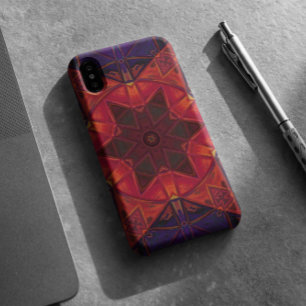 Mosaik Kaleidoskop Blume Rot und Lila Case-Mate iPhone Hülle
