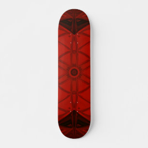 Mosaik Kaleidoskop Blume Rot und Schwarz Skateboard