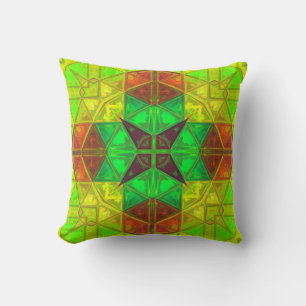 Mosaik Kaleidoskop Gelb und Orange Kissen