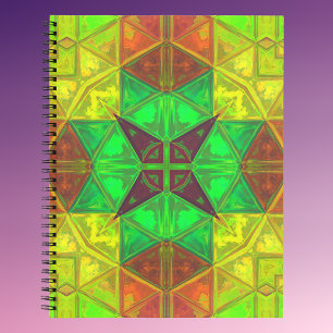 Mosaik Kaleidoskop Gelb und Orange Notizbuch