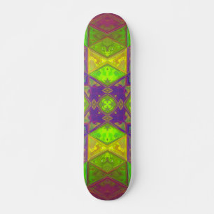 Mosaik Kaleidoskop Lila und gelb Skateboard