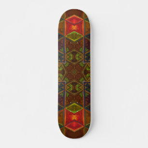 Mosaik Kaleidoskop Platz Blau Rot und Grün Skateboard