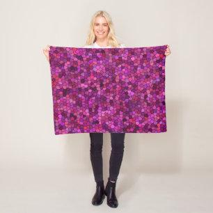 Mosaik Lila rosa Fleecedecke