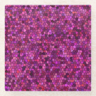 Mosaik Lila rosa Glasuntersetzer