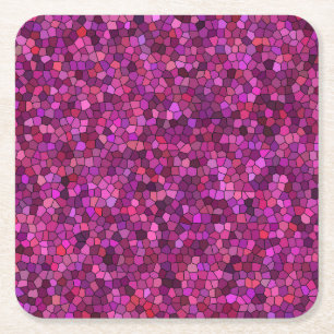 Mosaik Lila Rosa Rechteckiger Pappuntersetzer