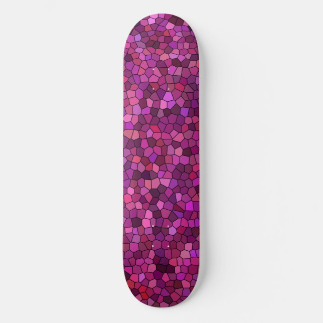 Mosaik Lila rosa Skateboard (Vorderseite)