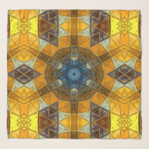 Mosaik Mandala Blume Gelb und Blau