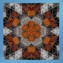 Mosaik Mandala Blume Orange White und Black