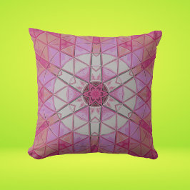 Mosaik Mandala Blume Rosa und Weiß Kissen