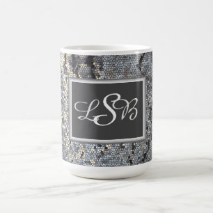 Mosaik Masuline Color Tile Muster Monogramm Kaffeetasse
