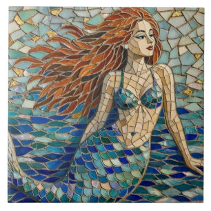 Mosaik Meerjungfrau Fliese