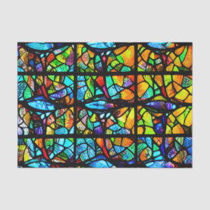 Mosaik-Mehrfarbig-Glasmalerei-Effekt-Decoupage Seidenpapier