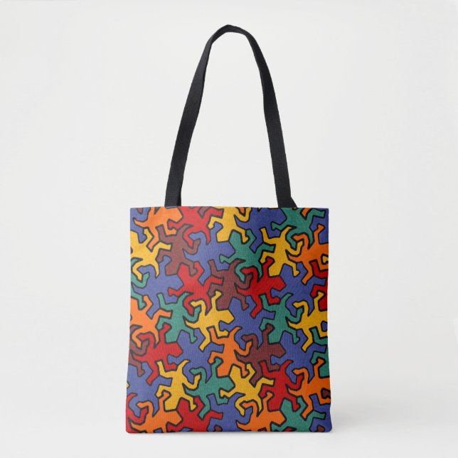 Mosaik Mirror Geckos Muster - erdfarben Tasche (Vorderseite)