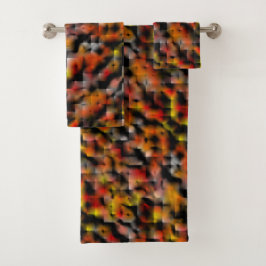 Mosaik mit Mischung aus roten und geschnitzten Far Badhandtuch Set