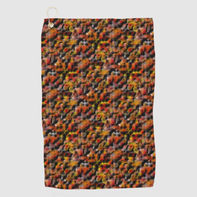 Mosaik mit Mischung aus roten und geschnitzten Far Golfhandtuch (Vorderseite)