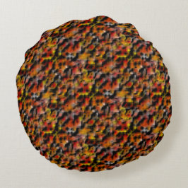 Mosaik mit Mischung aus roten und geschnitzten Far Rundes Kissen