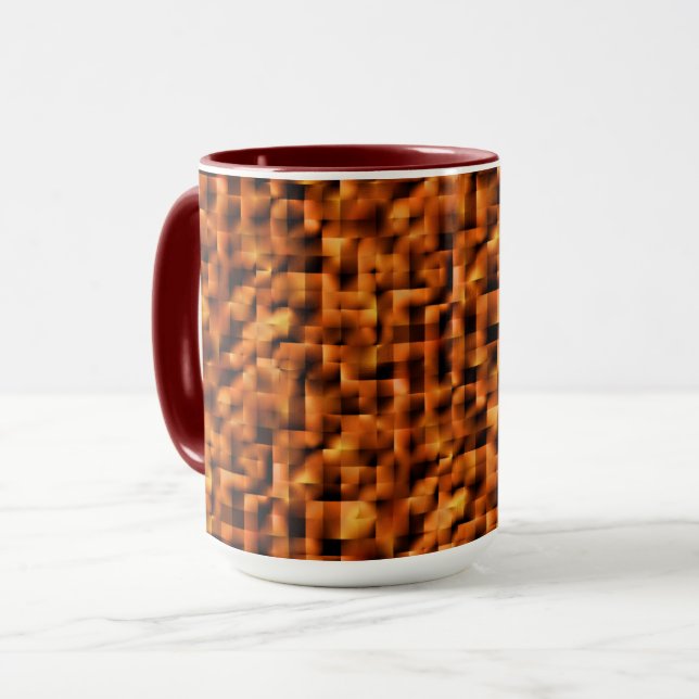 Mosaik mit tiefroten bis orangefarbenen Flecken Tasse (Vorderseite Links)
