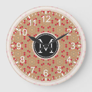 Mosaik Modern Monogram #4 Große Wanduhr
