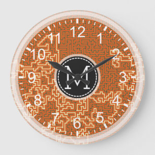 Mosaik Modern Monogram #5 Große Wanduhr