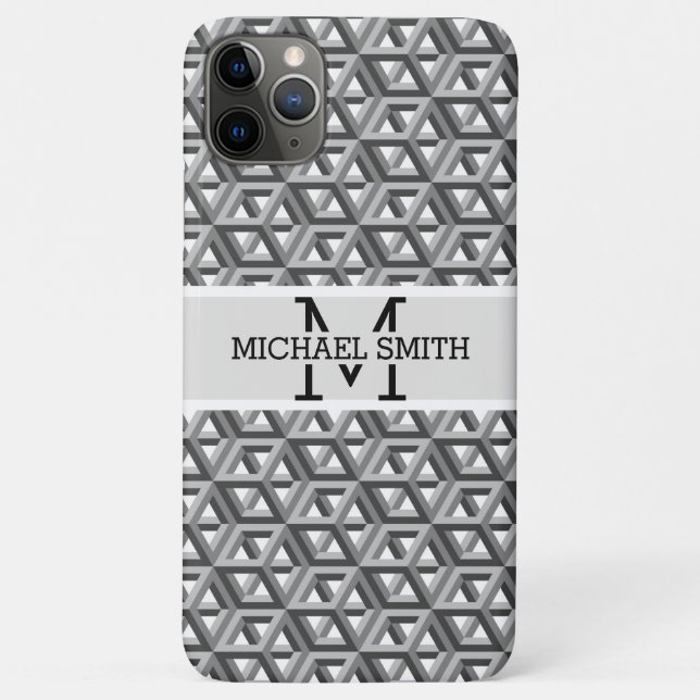 Mosaik Modernes Monogramm Case-Mate iPhone Hülle (Rückseite)