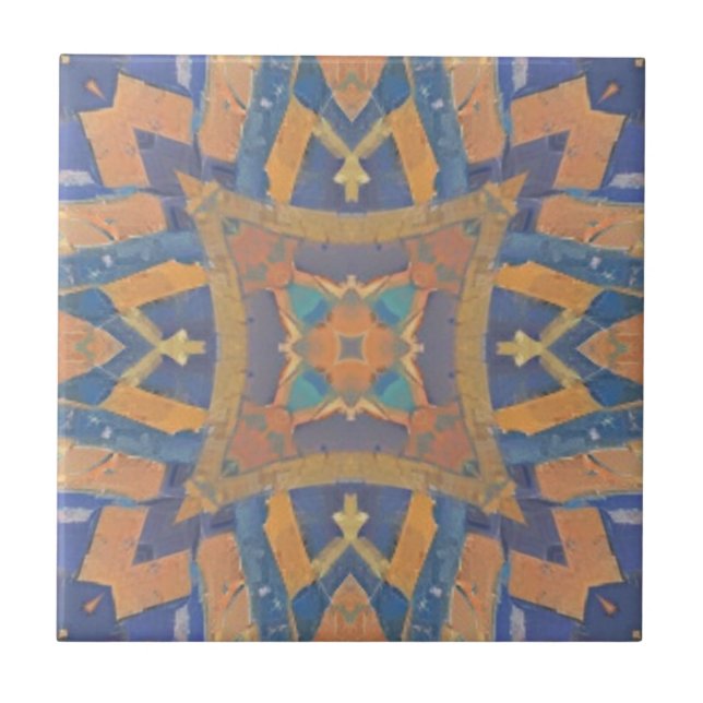 Mosaik-Mosaik-Muster Pfirsichblau Fliese (Vorderseite)