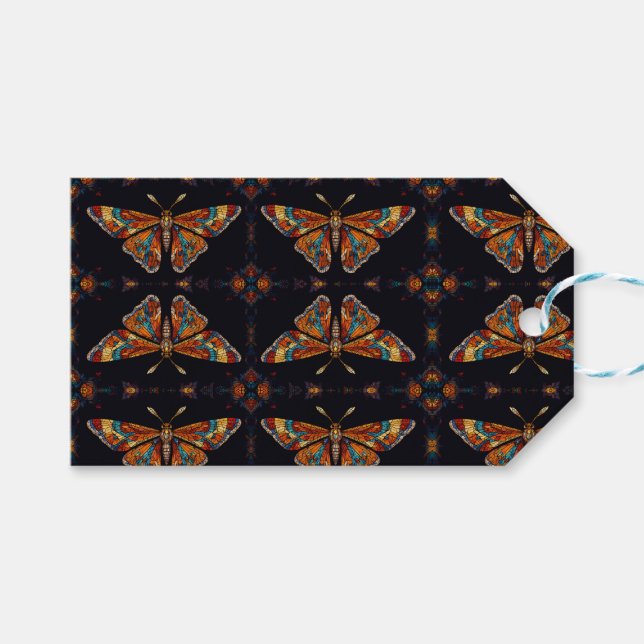 Mosaik Moth Butterfly Geschenkanhänger (Vorderseite (Horizontal))