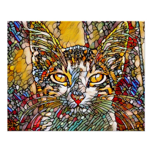 Mosaik Multicolor Cat 697 Poster (Vorderseite)
