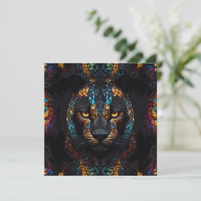 Mosaik Panther Art (Stehend Vorderseite)