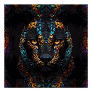 Mosaik Panther Art Poster