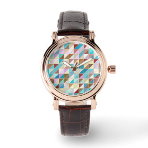 Mosaik - Pastelle und Erdtönen Armbanduhr