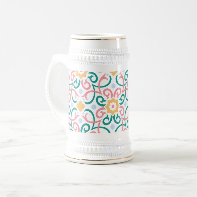 Mosaik/Pastellfarben/Frühling Bierglas (Vorderseite Links)