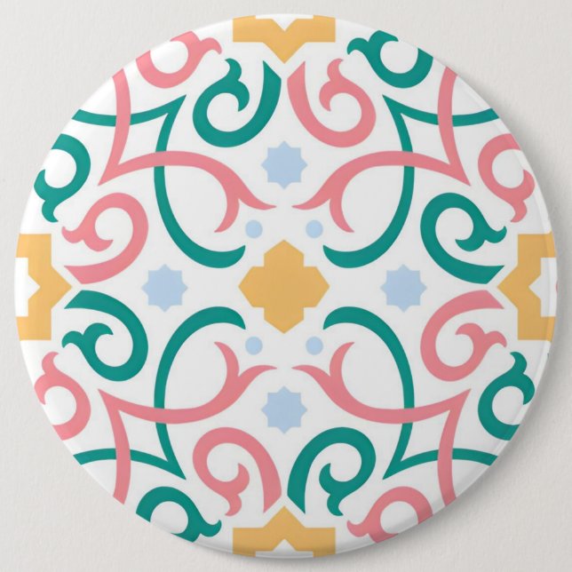 Mosaik/Pastellfarben/Frühling Button (Vorderseite)