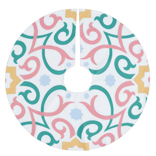 Mosaik/Pastellfarben/Frühling Polyester Weihnachtsbaumdecke (Vorderseite)