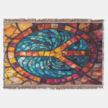 Mosaik Peace Sign Throw Blanket
