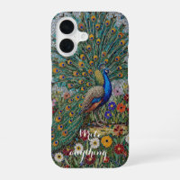 Mosaik-Pfau-Garten-Künstlerisches-iPhone-Case