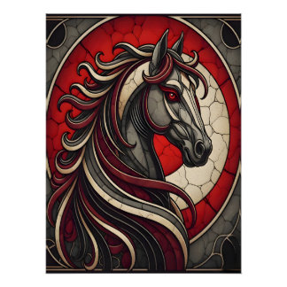Mosaik-Pferd-Wandkunstposter-Dekor-Geschenk Poster