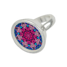 Mosaik Pink Mandala Floral Psychedelic Retro