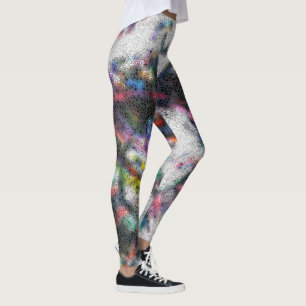 Mosaik, polierte Splitter über farbige, miese Farb Leggings
