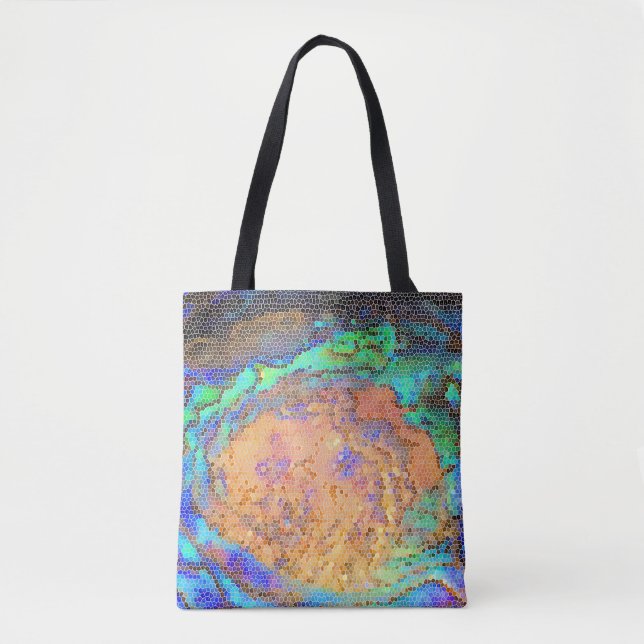 Mosaik polished Abalone Muschel Muster Abstrakt Tasche (Vorderseite)