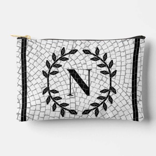 Mosaik Print Monogram Zubehörtasche (Vorderseite)
