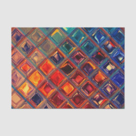 Mosaik Rainbow | Fettfarbige Abstrakte Tile Seidenpapier