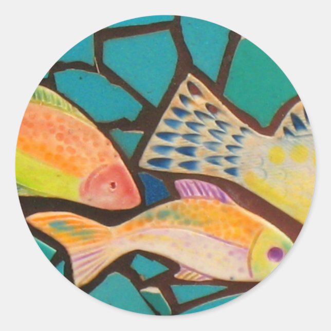 Mosaik Runder Aufkleber (Vorderseite)
