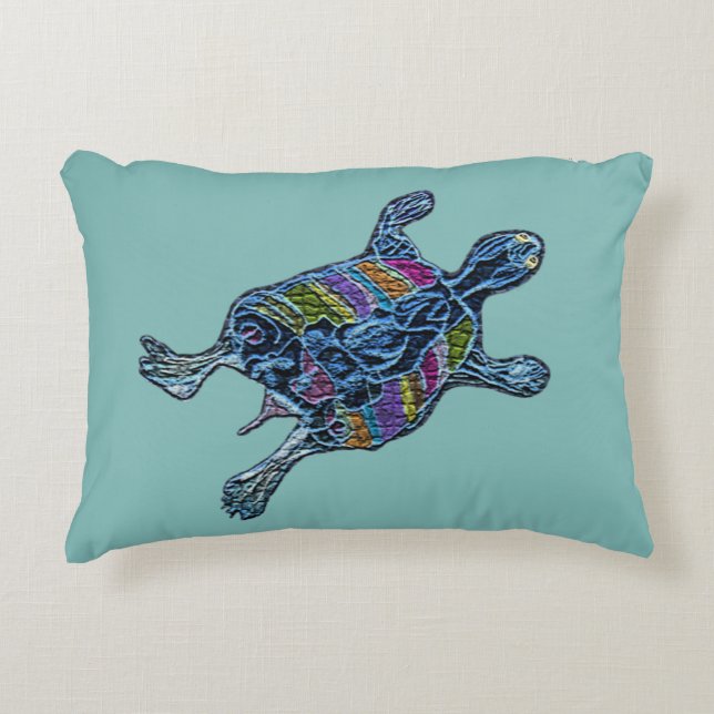 Mosaik-Schildkröte-Akzent-Kissen Dekokissen (Vorderseite)