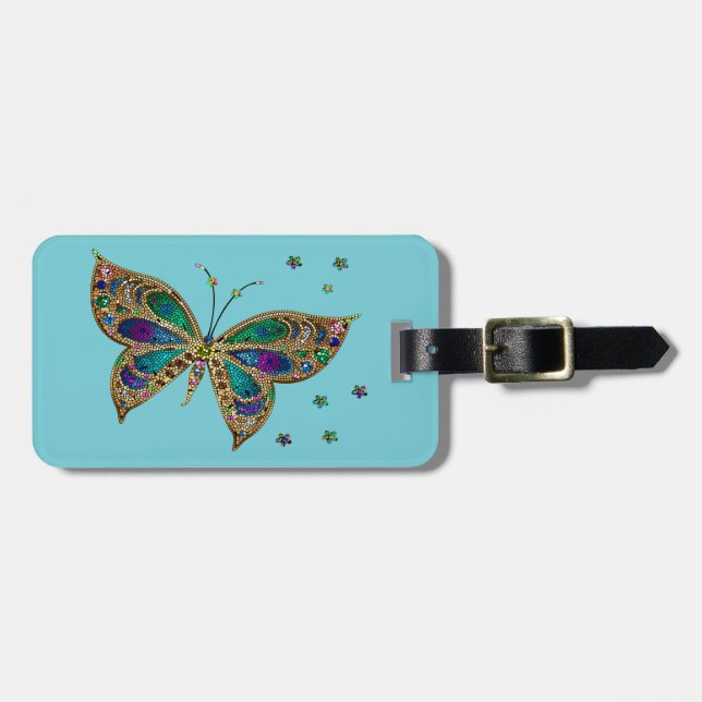 Mosaik-Schmetterling Gepäckanhänger (Vorderseite horizontal)