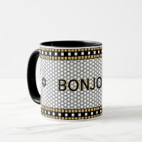 Mosaik Schwarz-weiß und Gold mit benutzerdefiniert