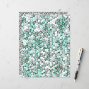 Mosaik Seafoam Gray Texturierte Konstruktion