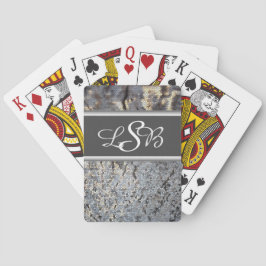 Mosaik Snakeskin Muster Elegantes Skriptmonogramm Spielkarten