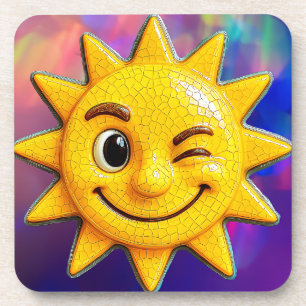 Mosaik-Sonnenfreude Getränkeuntersetzer