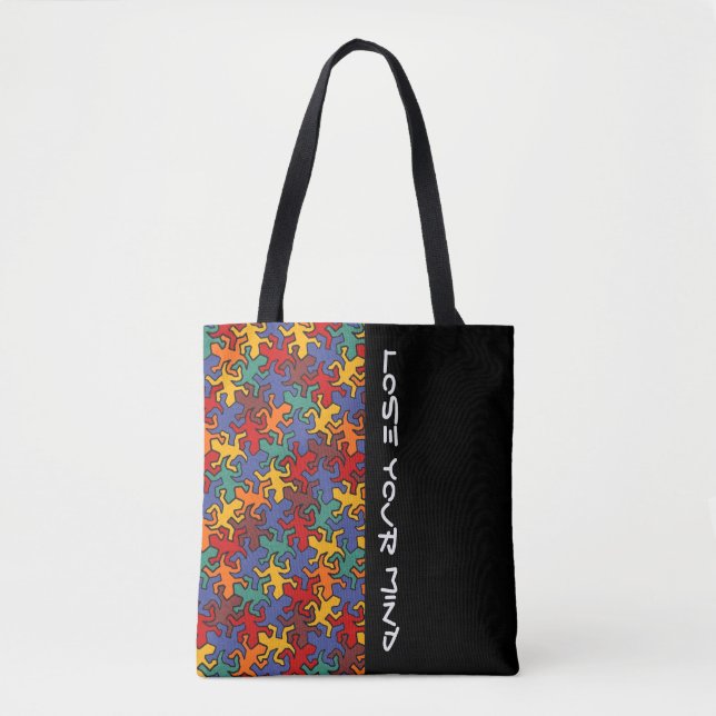 Mosaik-Spiegelgeckos-Muster - Erde gefärbt Tasche (Vorderseite)